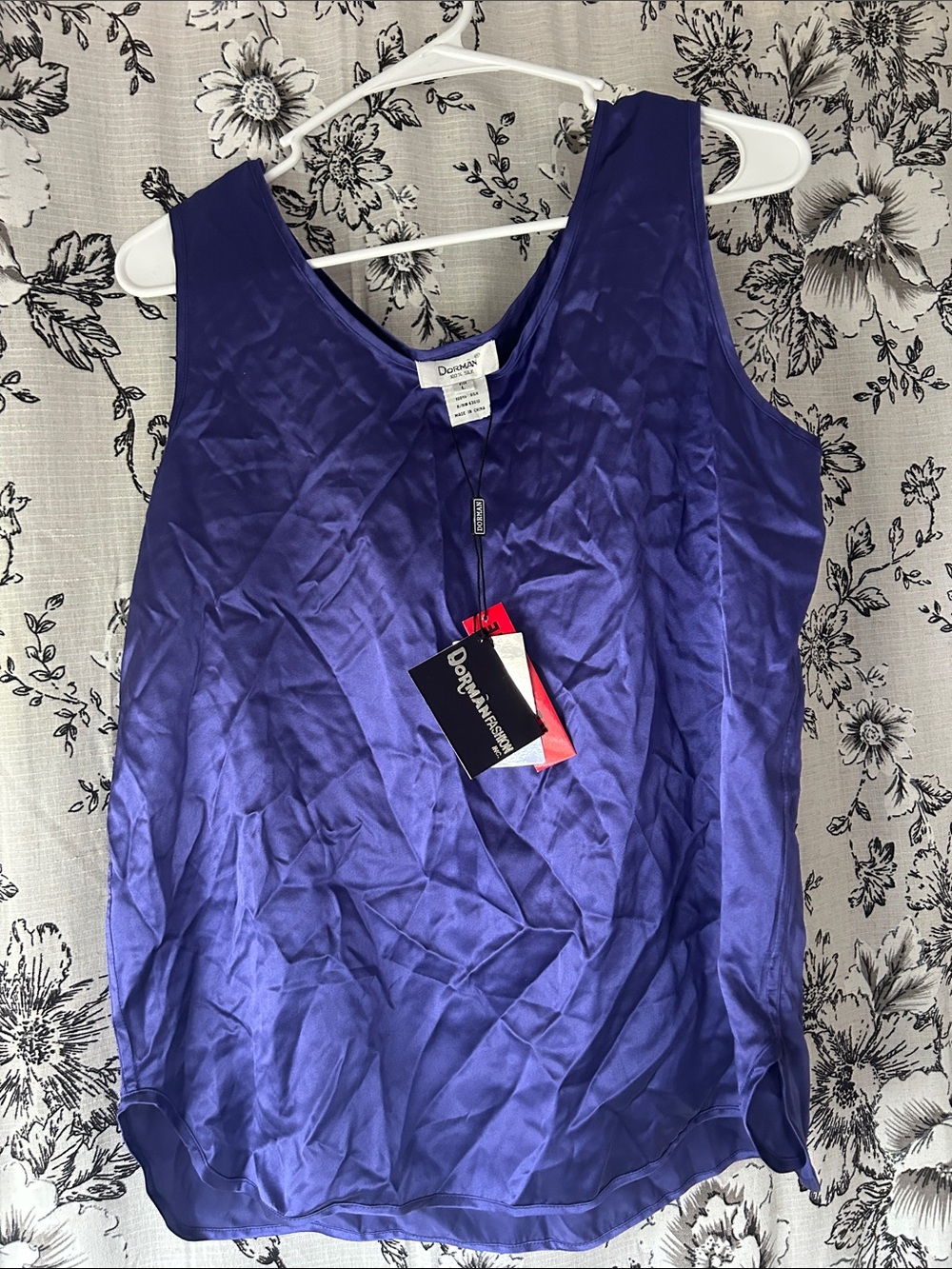 Purplish Blue Satin Camisole Tank